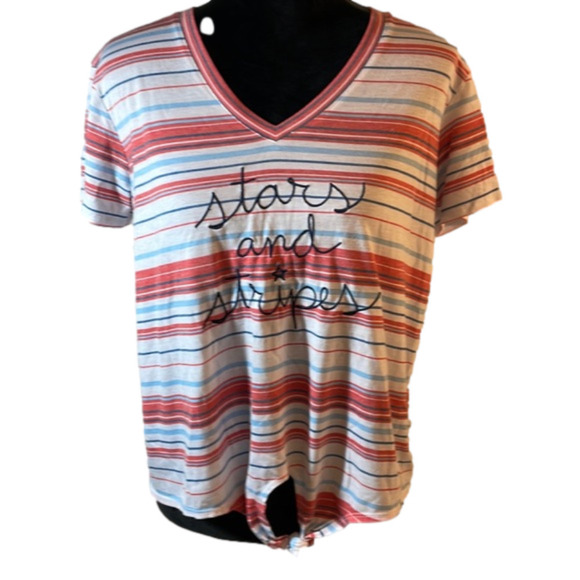 FIFTH Sun Stars and Stripes Patriotic Tee Red White Blue Americana size L - Picture 1 of 6